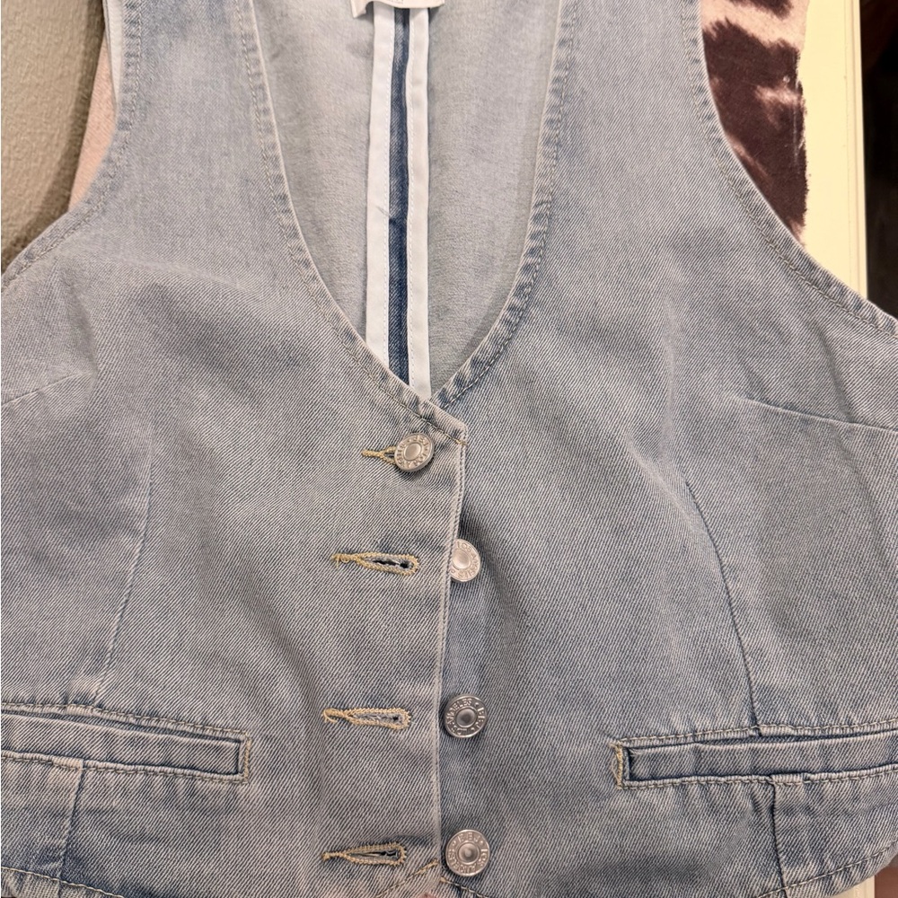 Denim Sleeveless Vest Top